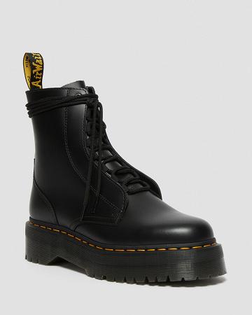 Black Men's Dr Martens Jarrick Smooth Leather Platform Boots | CA 563CTV